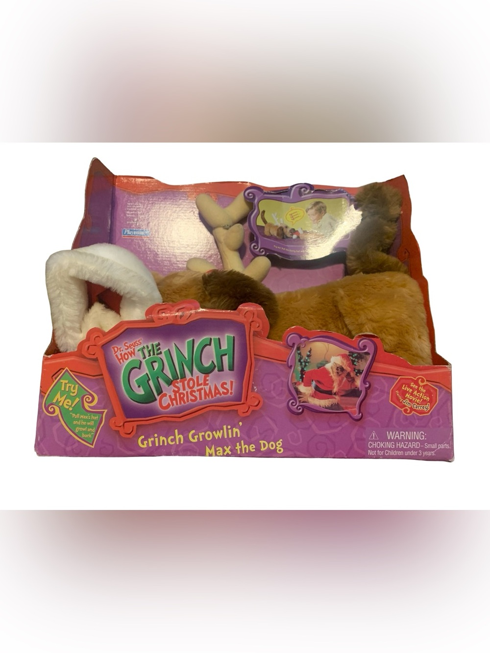 Vtg Dr. Seuss How The Grinch Stole Christmas Grinch Growlin Max The Dog 2000
